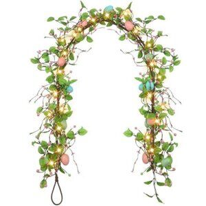 6 ft Artificial Easter Egg Garland with LED Mixed Berry Hanging